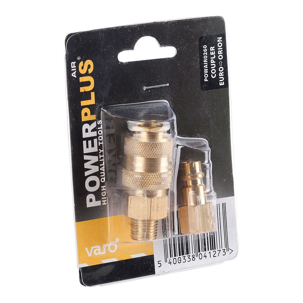 Conectores adaptador euro macho / orion hembra ¼ pulg, 2 piezas