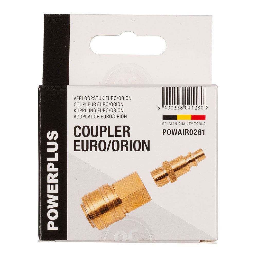Conectores adaptador latón euro hembra / orion macho ¼ pulg, 2 piezas