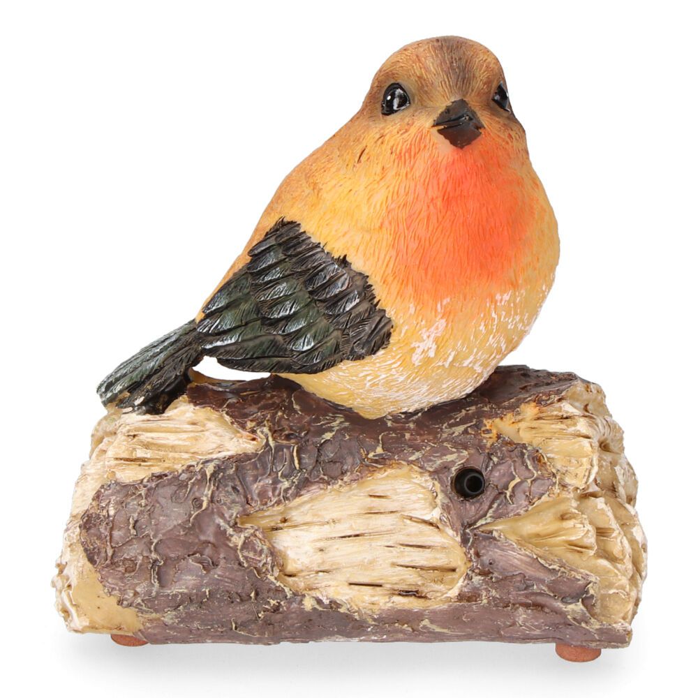 Figura pájaro con sensor de movimiento y sonido, modelos variados, 12,5 cm