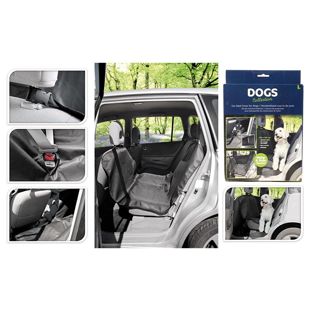 Protector para asiento de coche negro poliester 135 x 145 cm