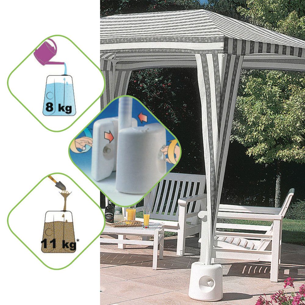 Soporte para carpa rellenable 8 l ø24 x 25,5 cm