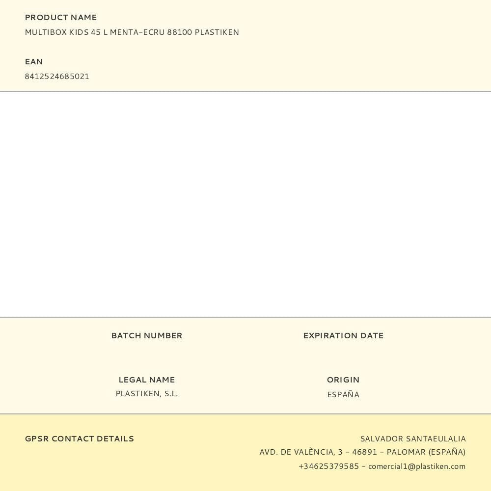 Multibox kids 45 l menta-ecru 88100 plastiken