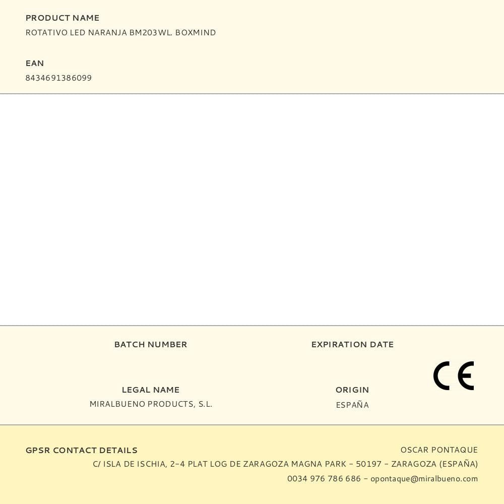 Rotativo led naranja bm203wl