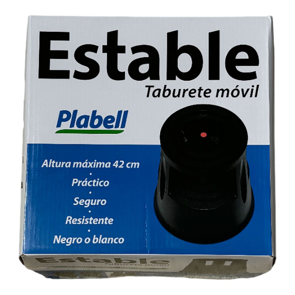 Taburete estable movil, negro