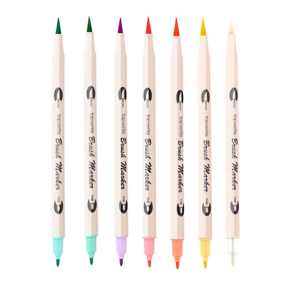 Rotuladores de colores con doble punta, 7 uds