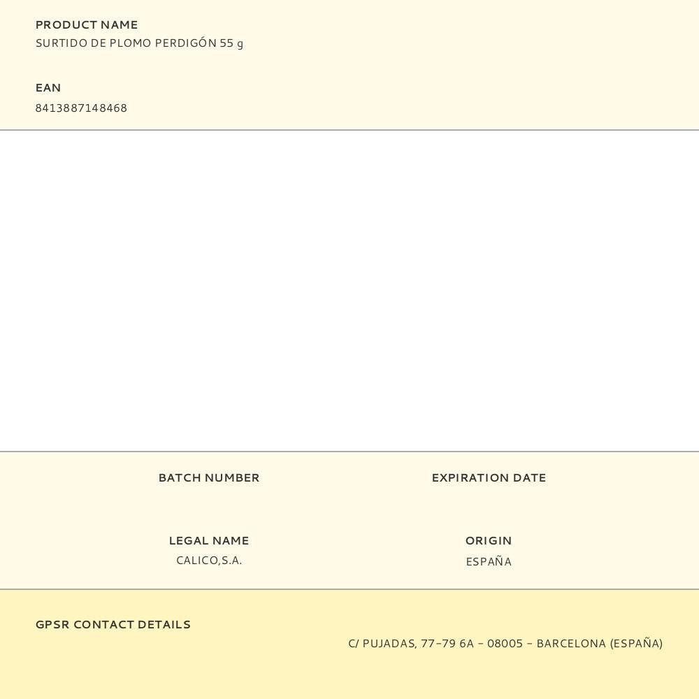 Surtido de plomo perdigón 55 g