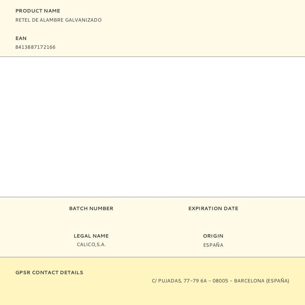 Retel de alambre galvanizado