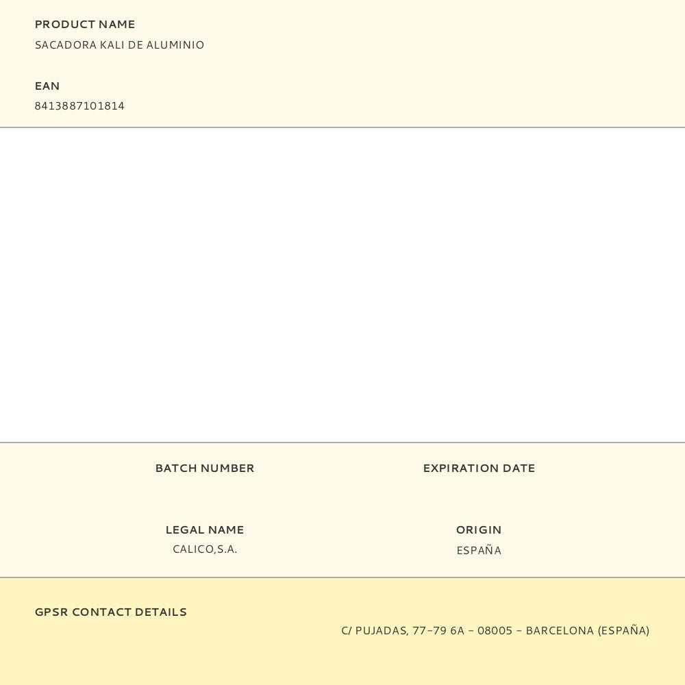 Sacadora kali de aluminio