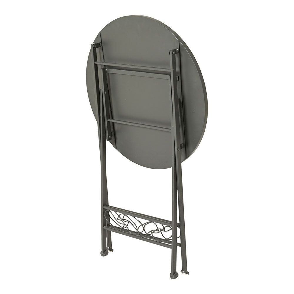 Mesa metálica/mosaico plegable bistro color negro para exterior ø60 x 76 cm