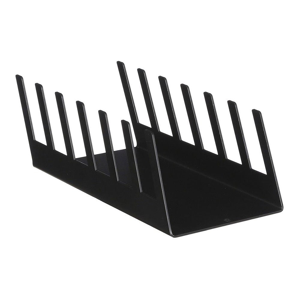 Porta platos de metal negro 22 x 7,5 x 10 cm