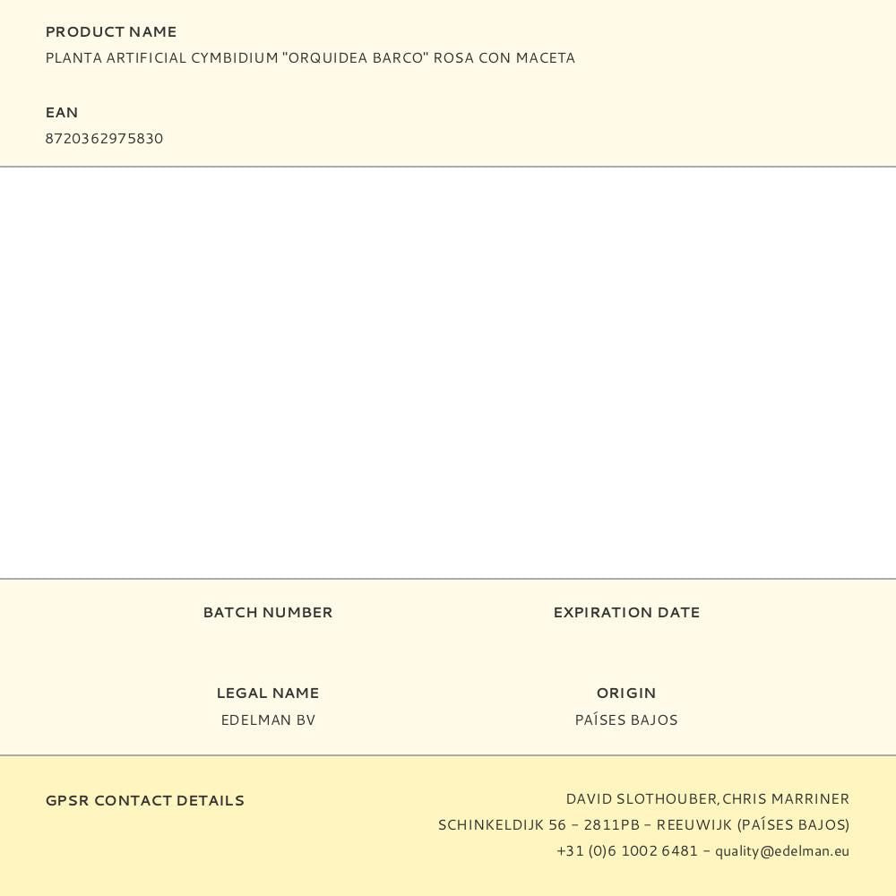 Maceta cymbidium orquidea barco rosa, 40 x 49 x 81 cm