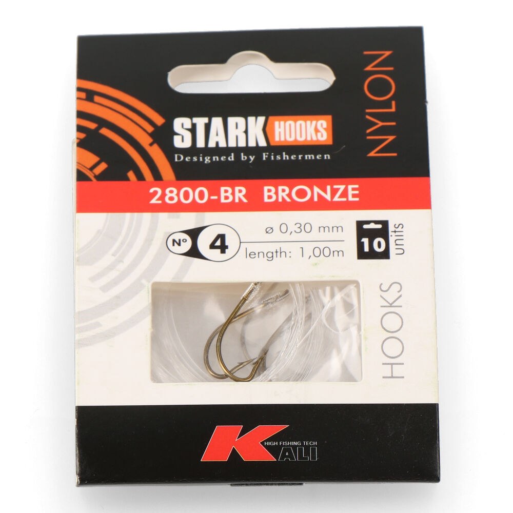 Anzuelo 2800-br bronce montado recto, tamaño nº 2, 10 uds