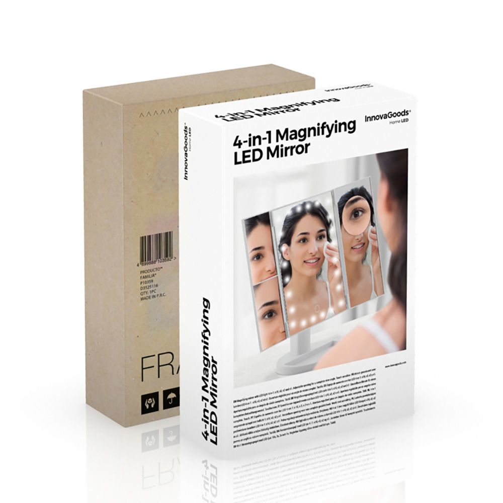 Espejo led de aumento 4 en 1