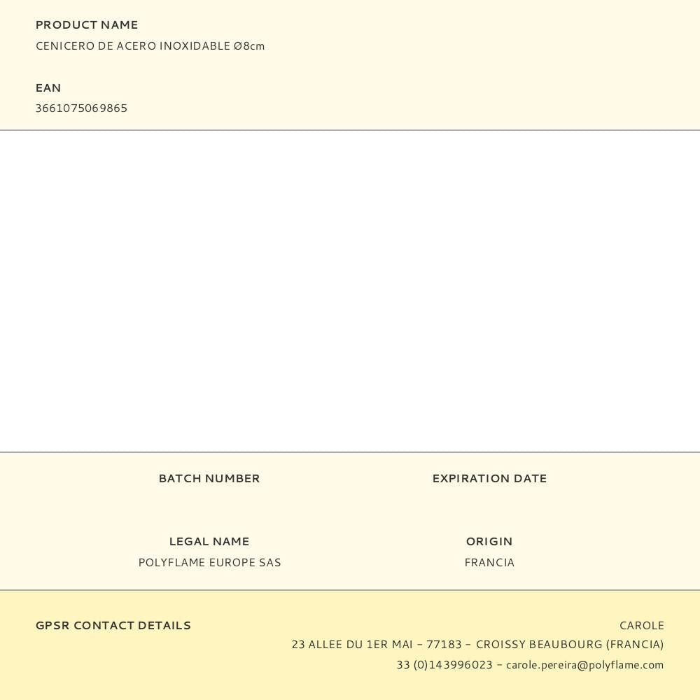 Cenicero de acero inoxidable ø8cm