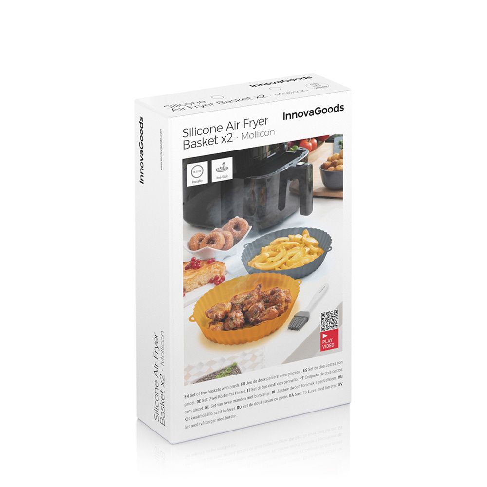 Cestas de silicona con pincel para freidoras de aire
