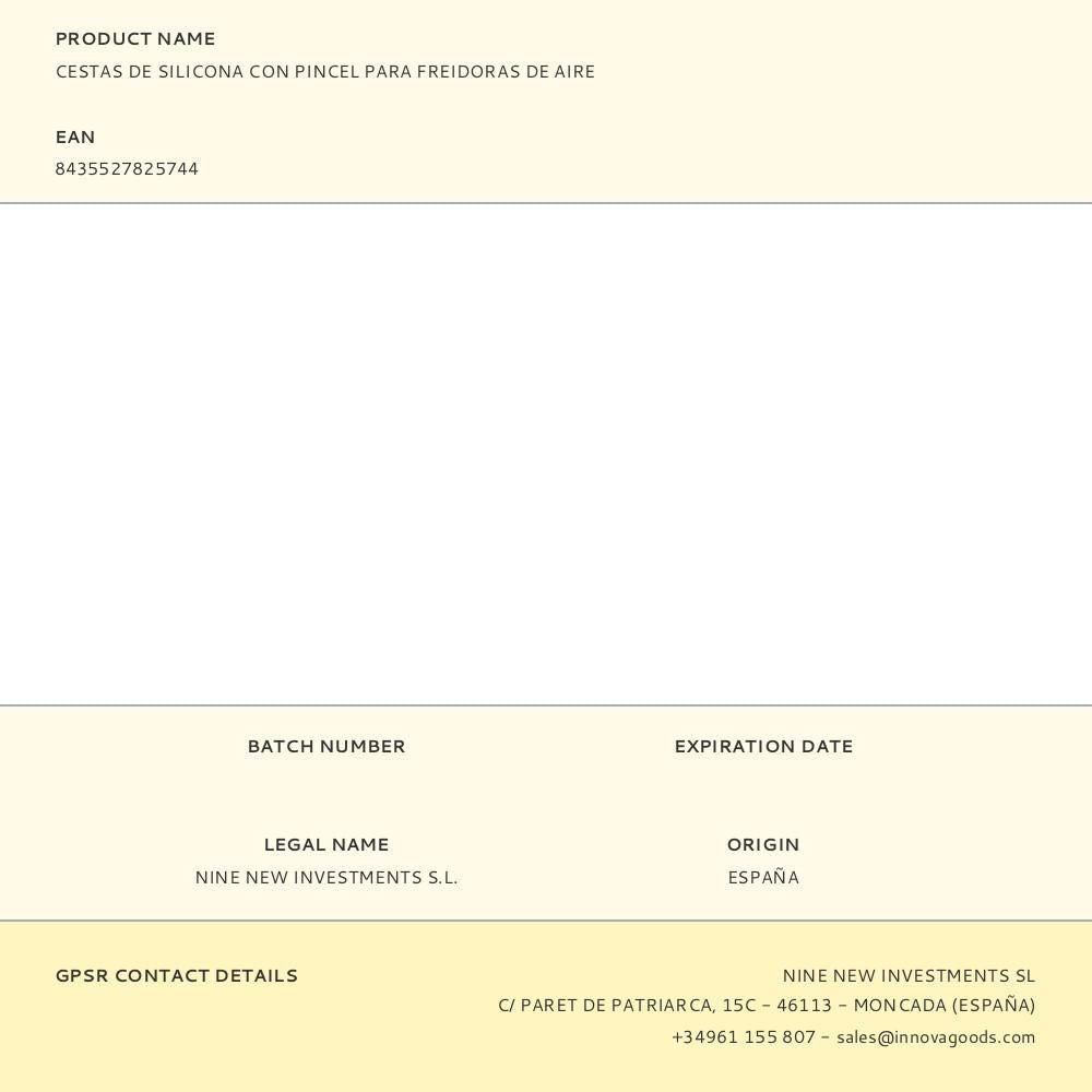 Cestas de silicona con pincel para freidoras de aire