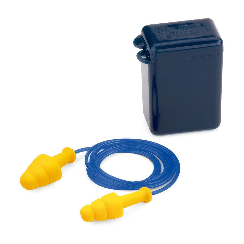 Tapones auditivos fit basic reutilizables de tpr con cordón, caja 100 uds