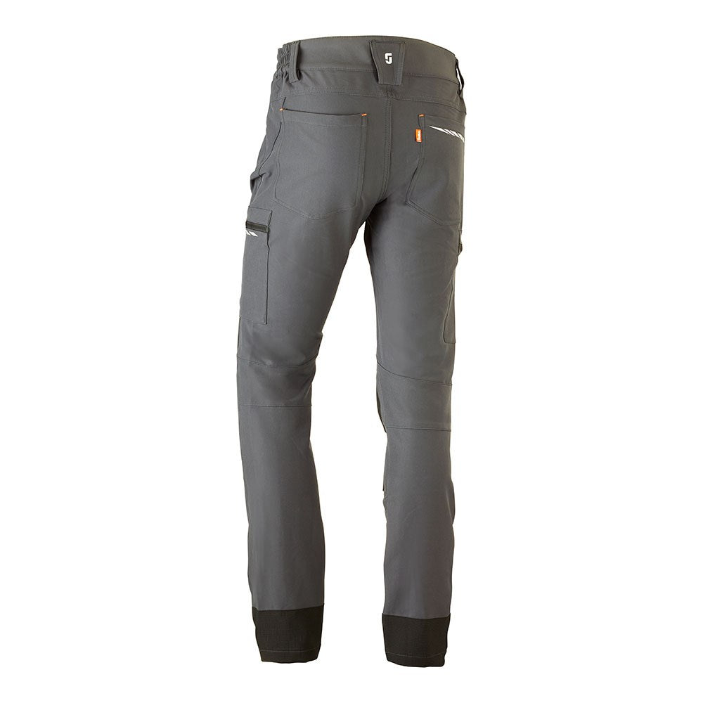 Pantalón multibolsillo elástico dynamic gris, talla 3xl