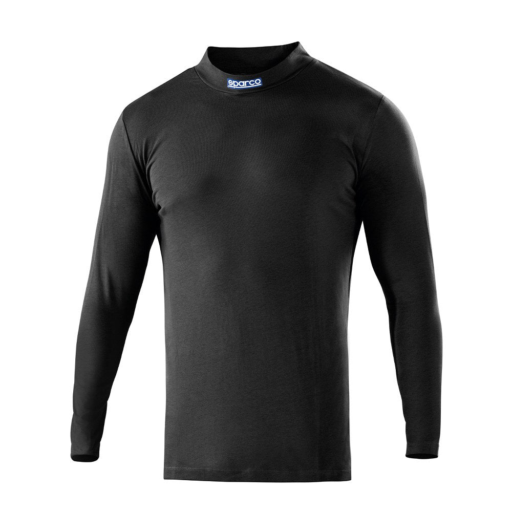 Camiseta de manga larga y cuello perkins, negra, b-rookie, talla l
