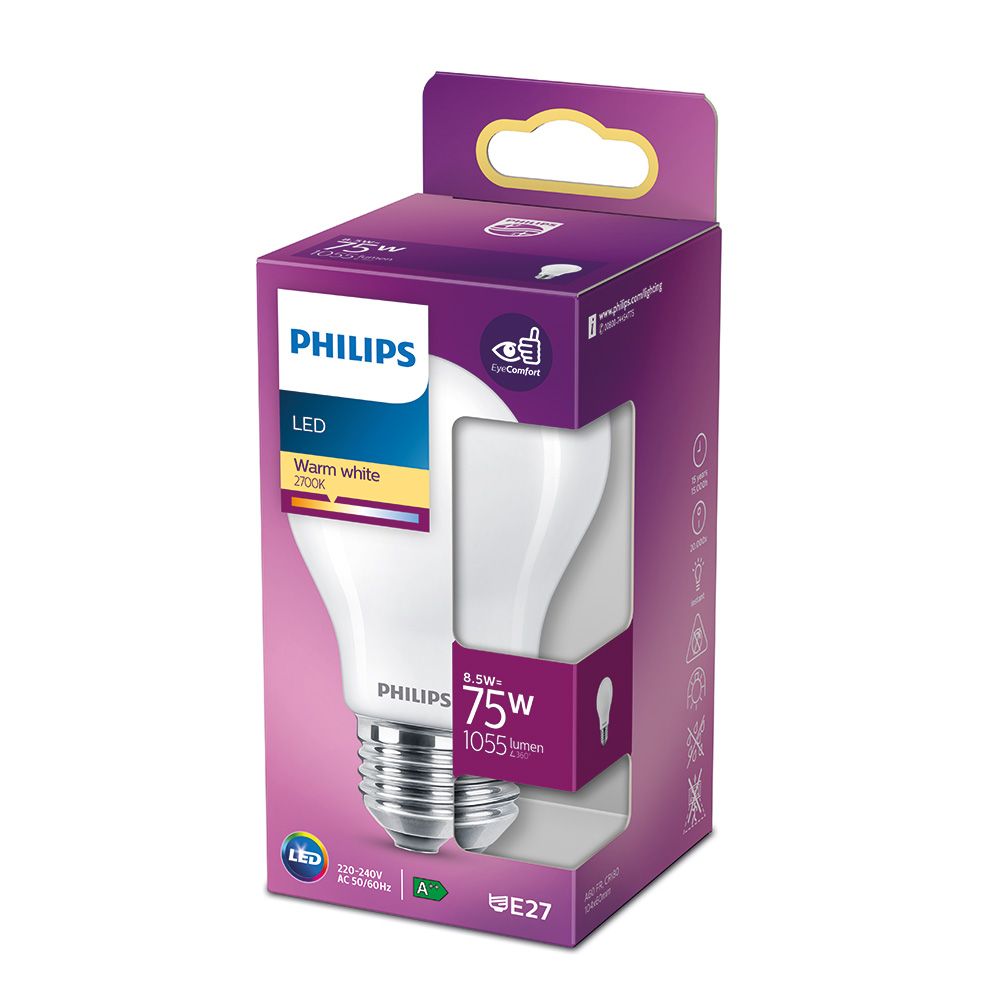 Bombilla standard led e27 8,5 w 1055 lm 2700 k luz calida ø6 x 10,4 cm