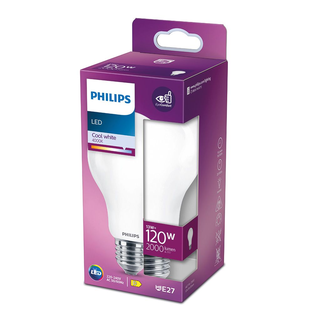 Bombilla standard led e27 13 w 2000 lm 4000 k luz dia ø7 x 12,1 cm