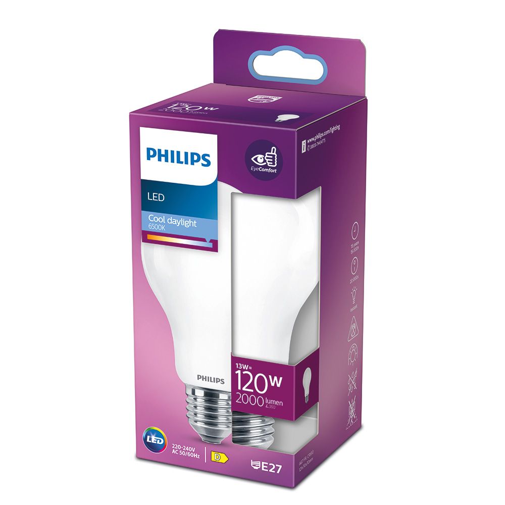 Bombilla standard led e27 13 w 2000 lm 6500 k luz fria ø7 x 12,1 cm