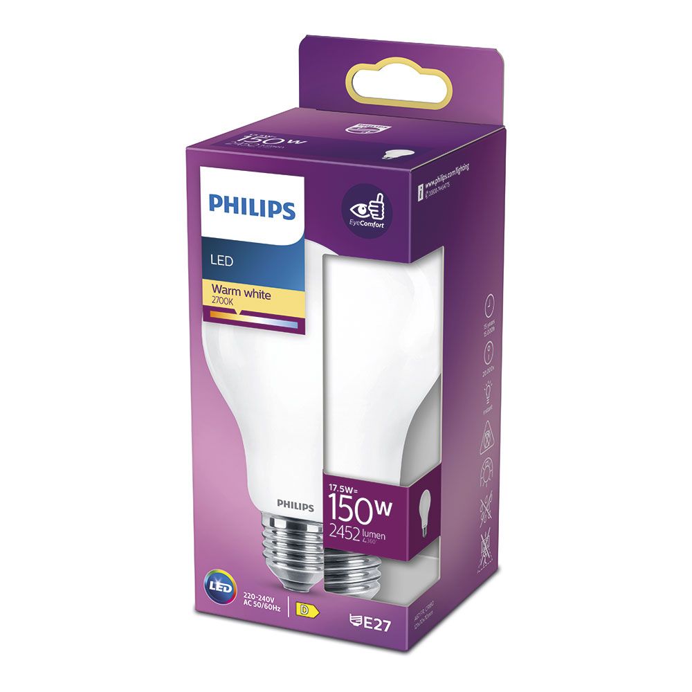Bombilla standard led e27 17,5 w 2452 lm 2700 k luz calida ø7,5 x 12,1 cm