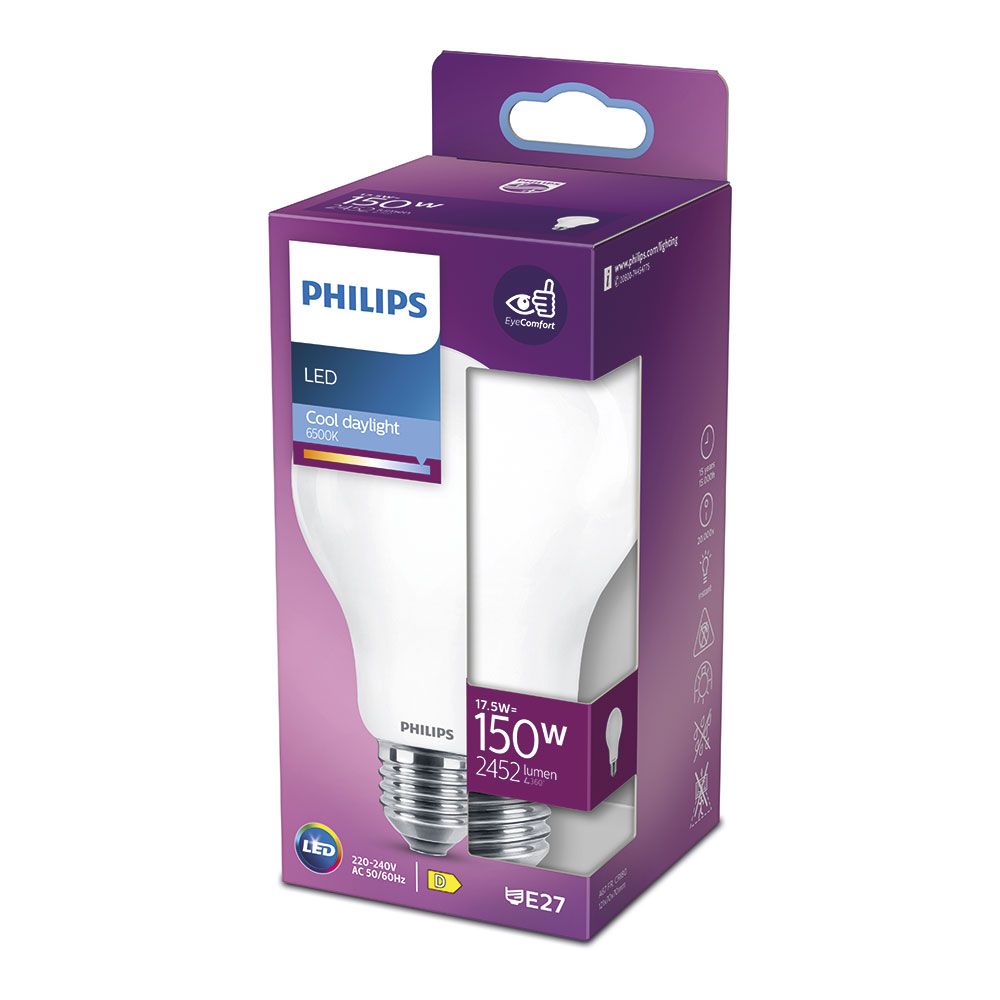 Bombilla standard led e27 17,5 w 2452 lm 6500 k luz fria ø7,5 x 12,1 cm
