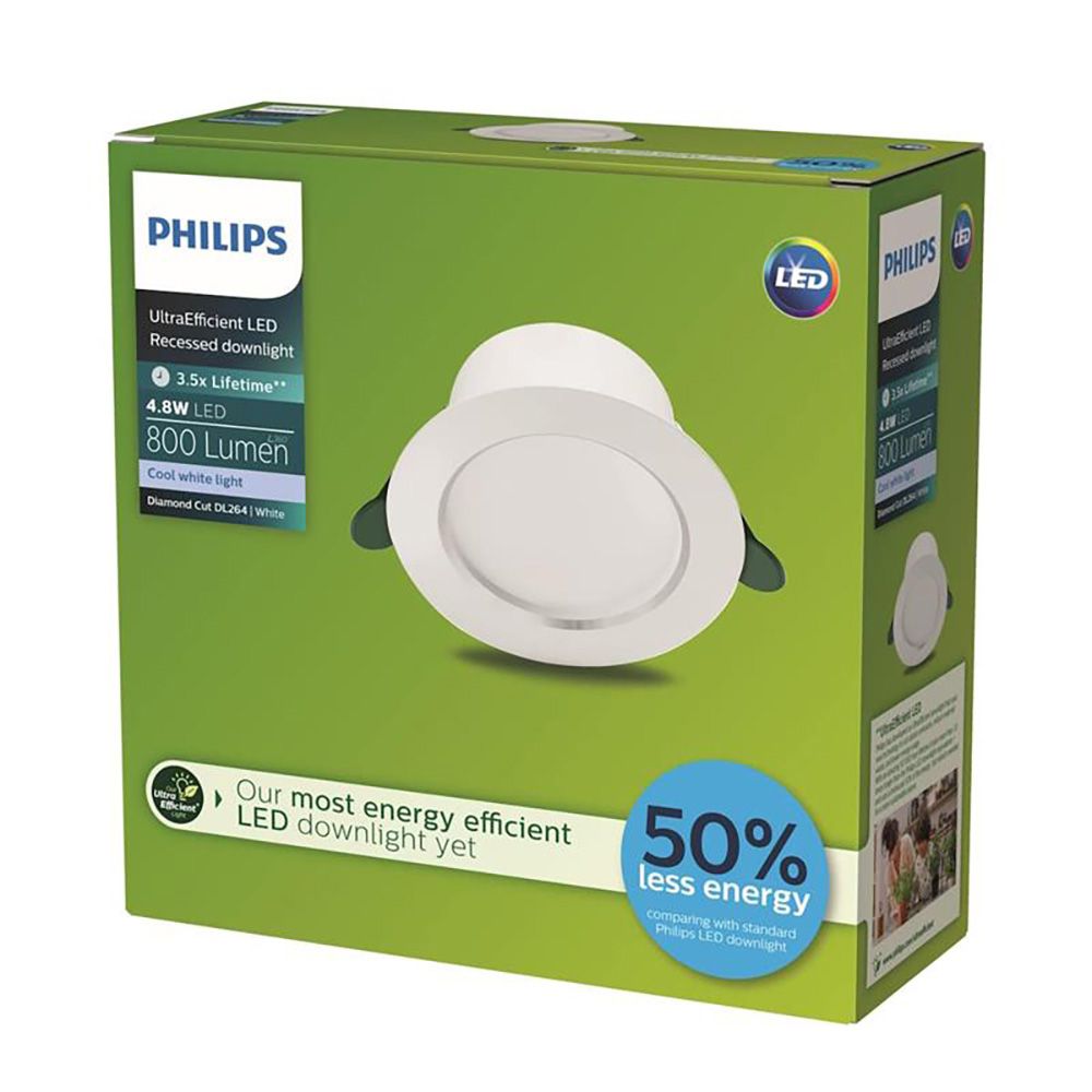 Downlight diamond cut ultra efficient 4,8 w 4000 k 800 im ø14,5 x 4,95 cm