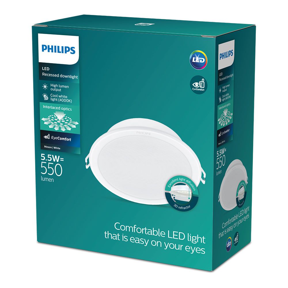 Downlight led empotrable modelo meson 5,5w 550 lm 4000 k luz dia ø9 x 3,5 cm