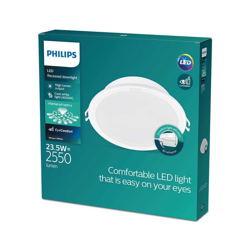 Downlight led empotrable modelo meson 23,5w 2550 lm 4000 k luz dia ø21,5 x 10,5 cm