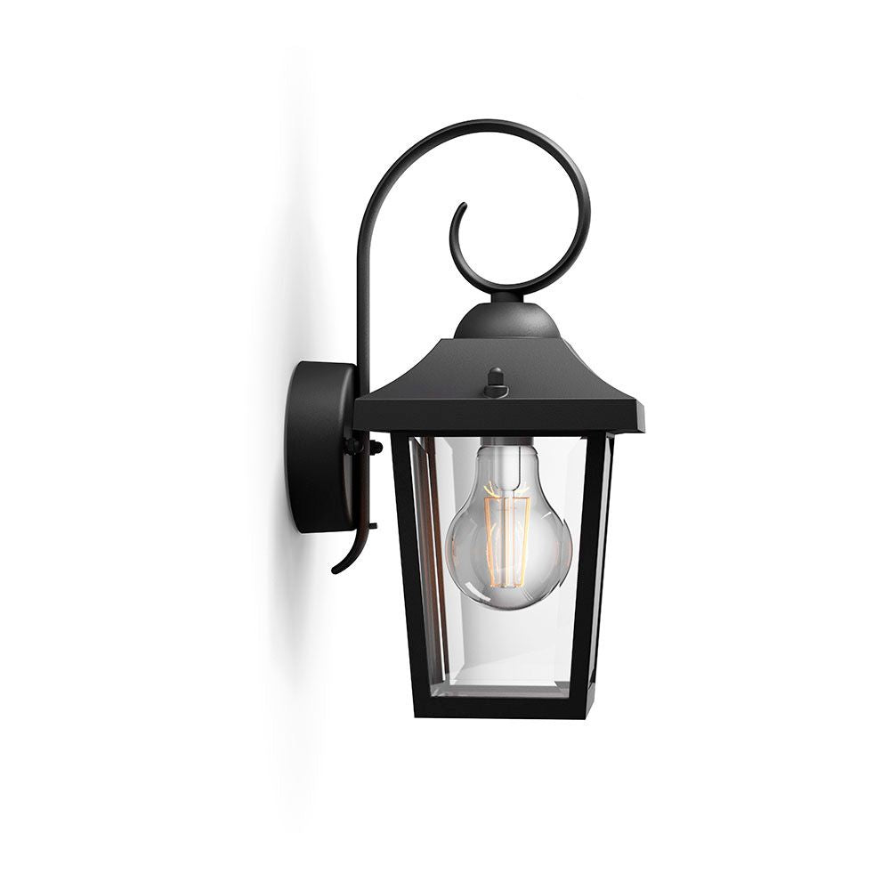 Aplique exterior buzzard e27 60 w sin bombilla, color negro, luz hacia abajo