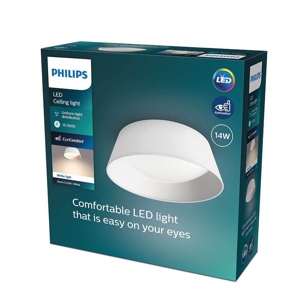 Plafón interior led 14 w 1.100 lm 3.000 k blanco mod. dawn, ø34 cm