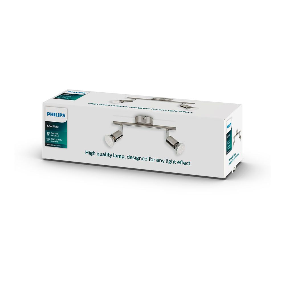 Foco 2 elementos limbali gu10 (bombilla no incluida) color cromo mate 28,5 x 10 x 15,5 cm