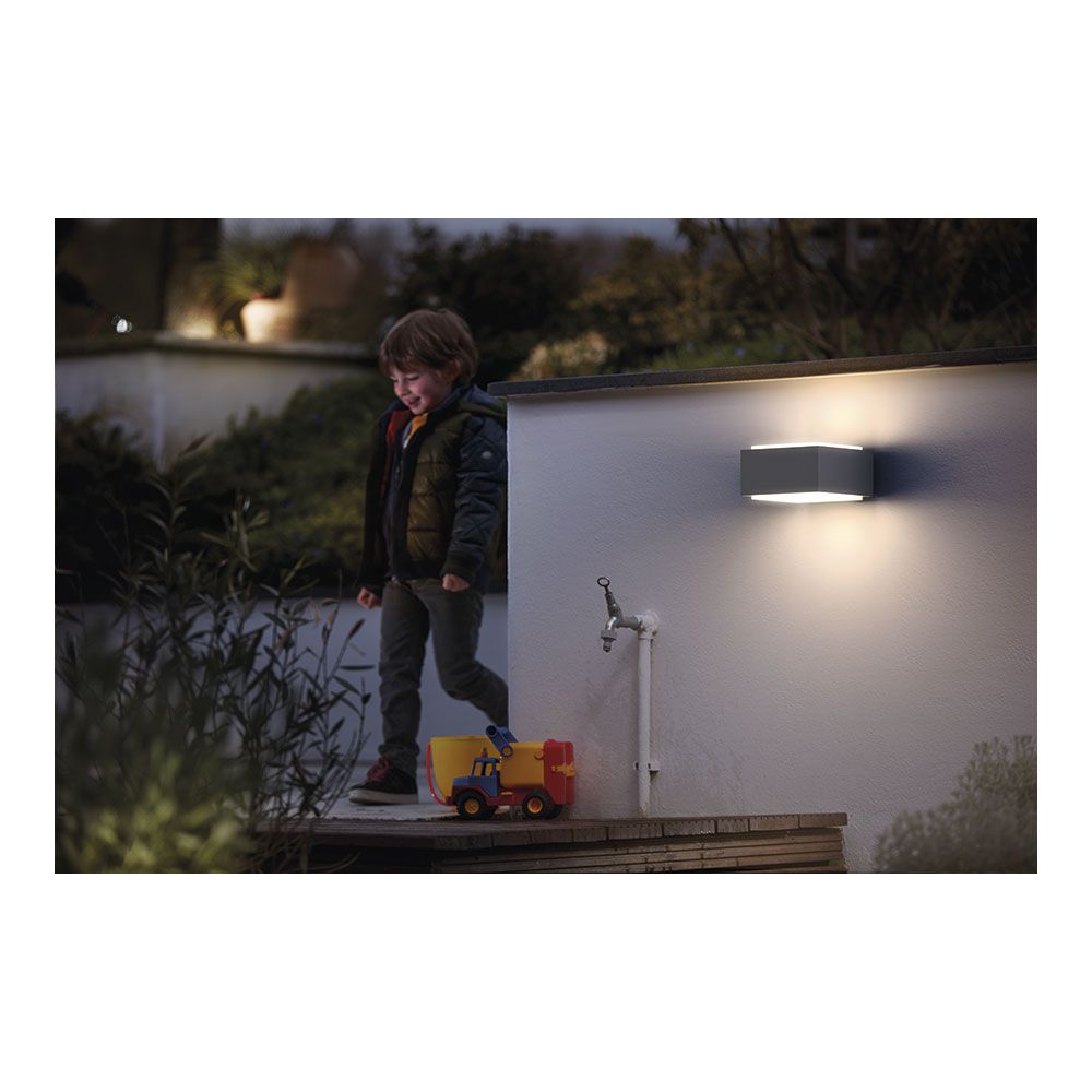Aplique led e27 modelo hedgehog gris 18,2 x 16 x 9,1 cm