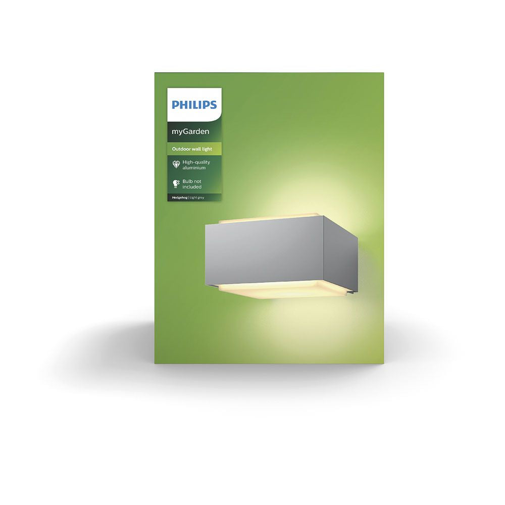 Aplique led e27 modelo hedgehog gris 18,2 x 16 x 9,1 cm