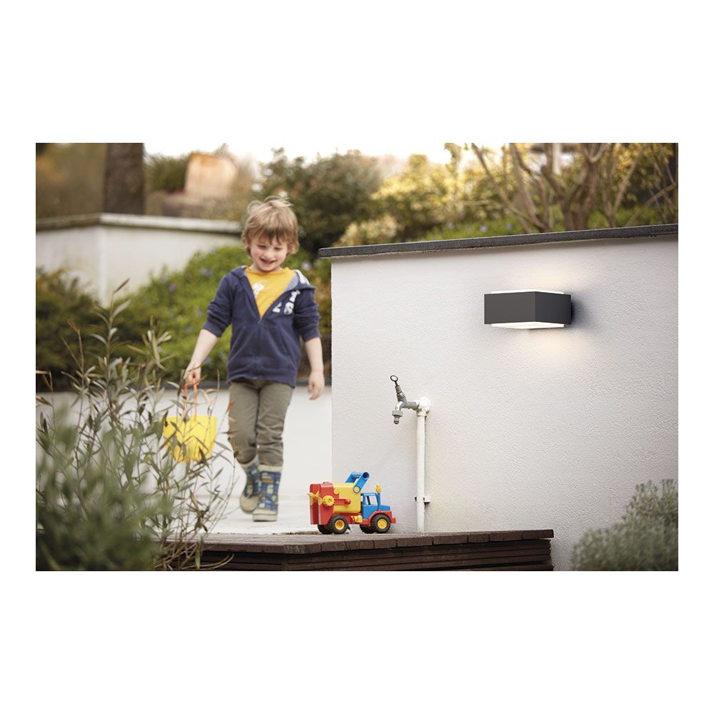 Aplique pared, exterior, hedgehog, antracita, e27, 42 w, sin bombilla, iluminación bidireccional