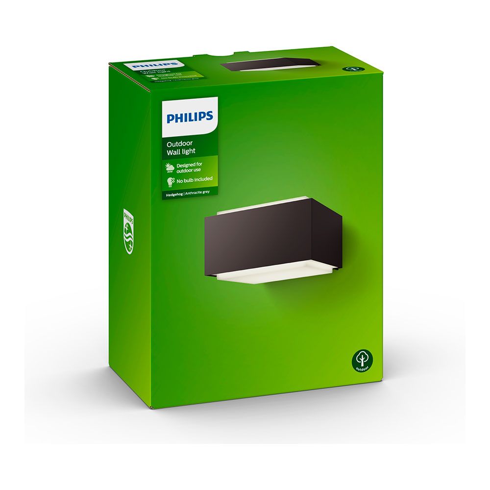 Aplique pared, exterior, hedgehog, antracita, e27, 42 w, sin bombilla, iluminación bidireccional
