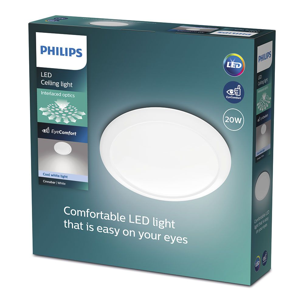 Plafón led circular cinnabar 20 w 4000 k 2000 lm ø40,4 x 10,6 cm