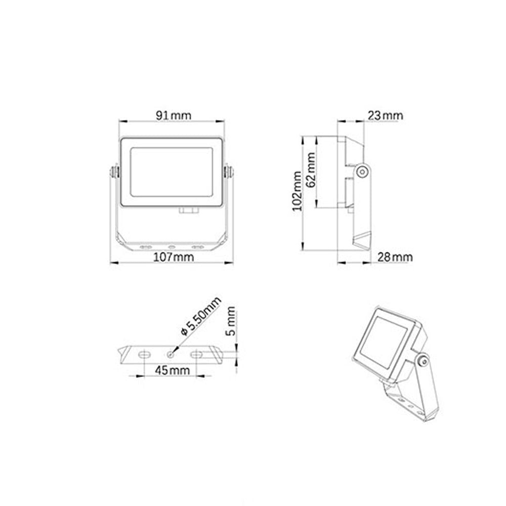 Proyector 10 w 950 lm 6500 k ip65