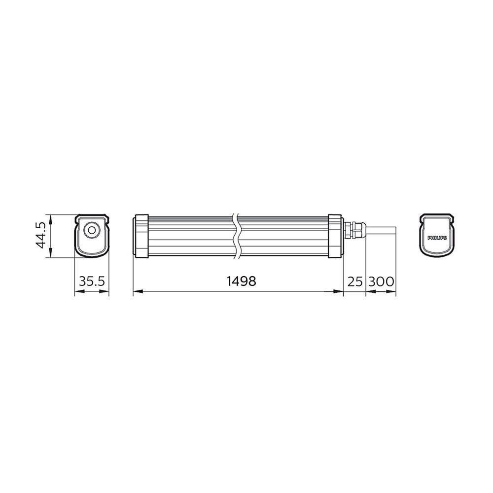 Regleta estanca projectline 54 w 5400 lm 4000 k 150 cm