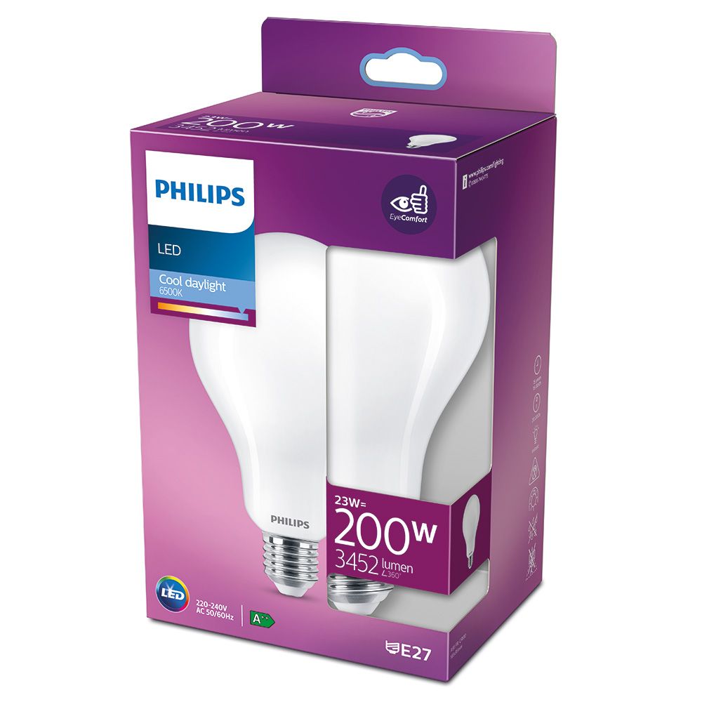Bombilla estándar led e27 23 w 3452 lm 6500 k luz fría ø9,5 x 16,5 cm