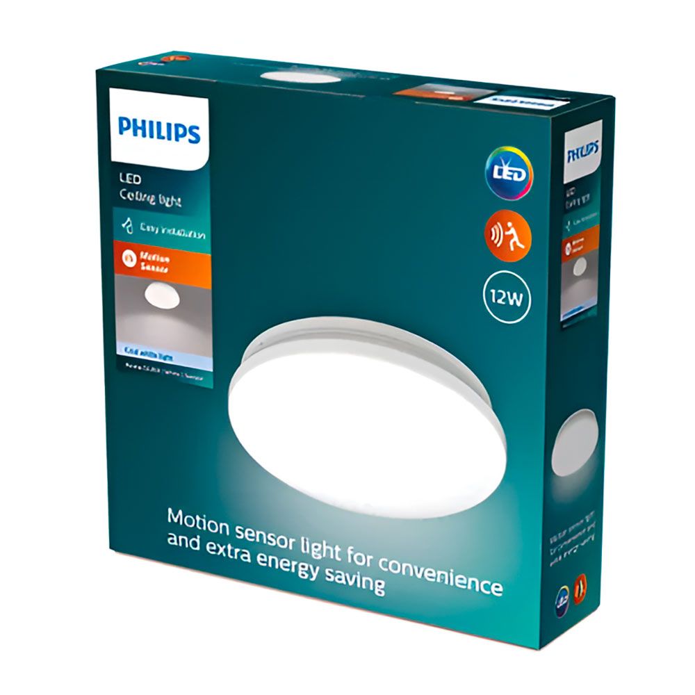 Plafón led circular con sensor acuna 12 w 4000 k 1500 lm 24,5 x 24,5 x 6,3 cm