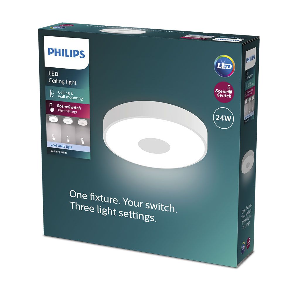 Plafón led circular con regulación de intensidad coiner 24 w 4000 k 2800 lm ø 38,9 x 8 cm