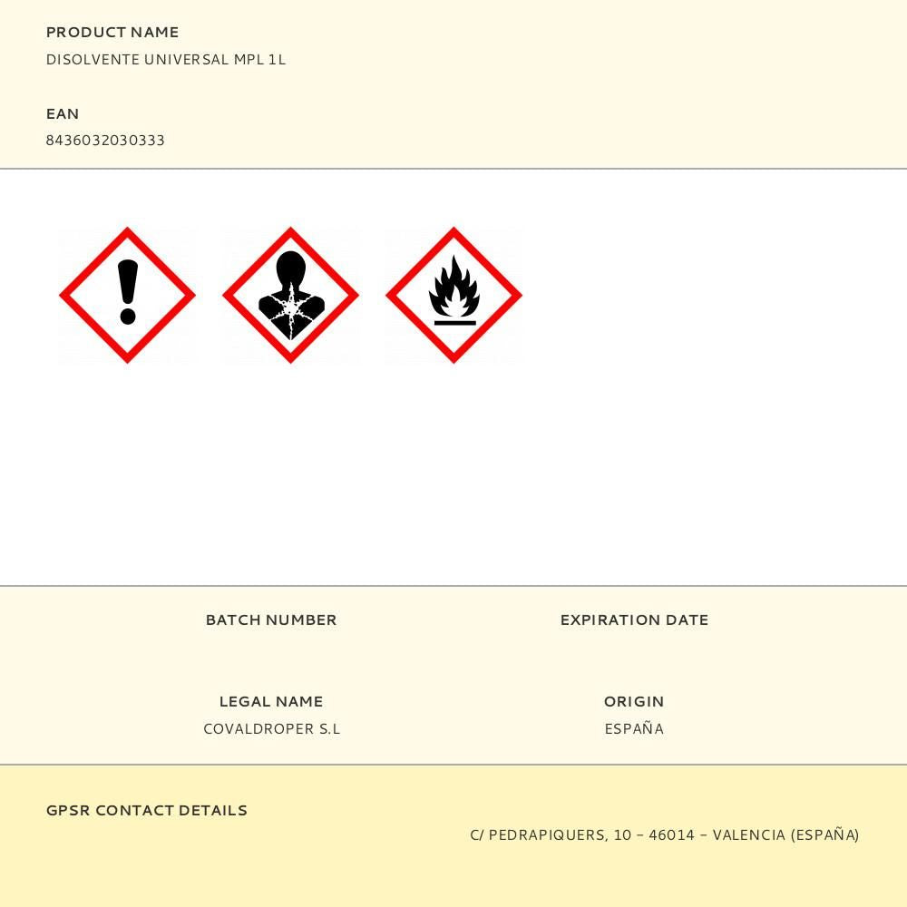 Disolvente universal mpl 1l