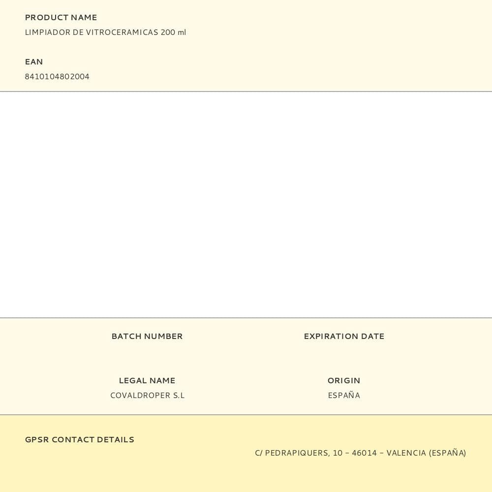 Limpiador de vitroceramicas 200 ml