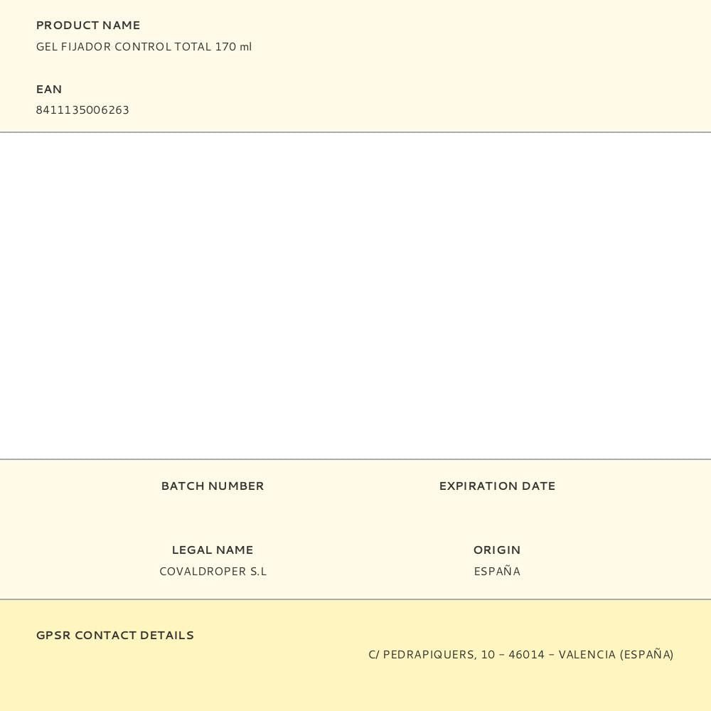 Gel fijador control total 170 ml