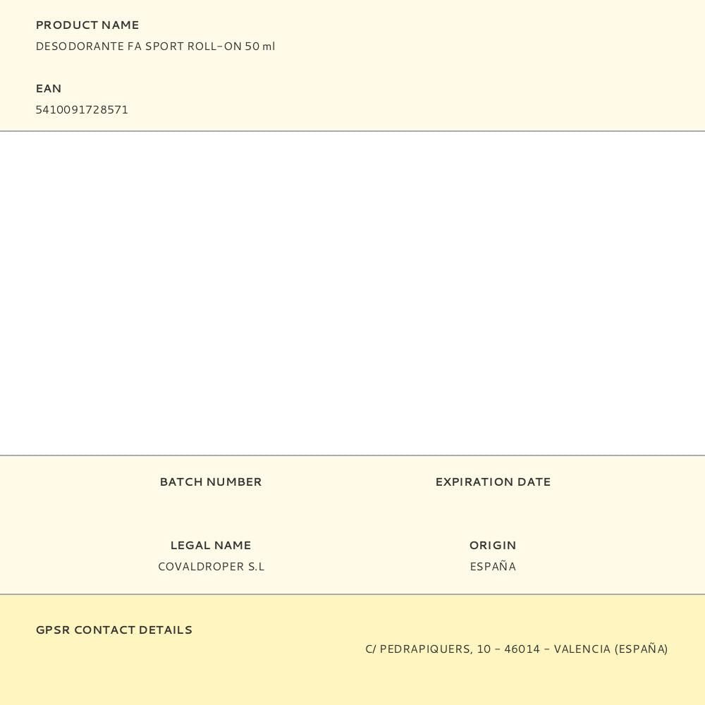 Desodorante fa sport roll-on 50 ml