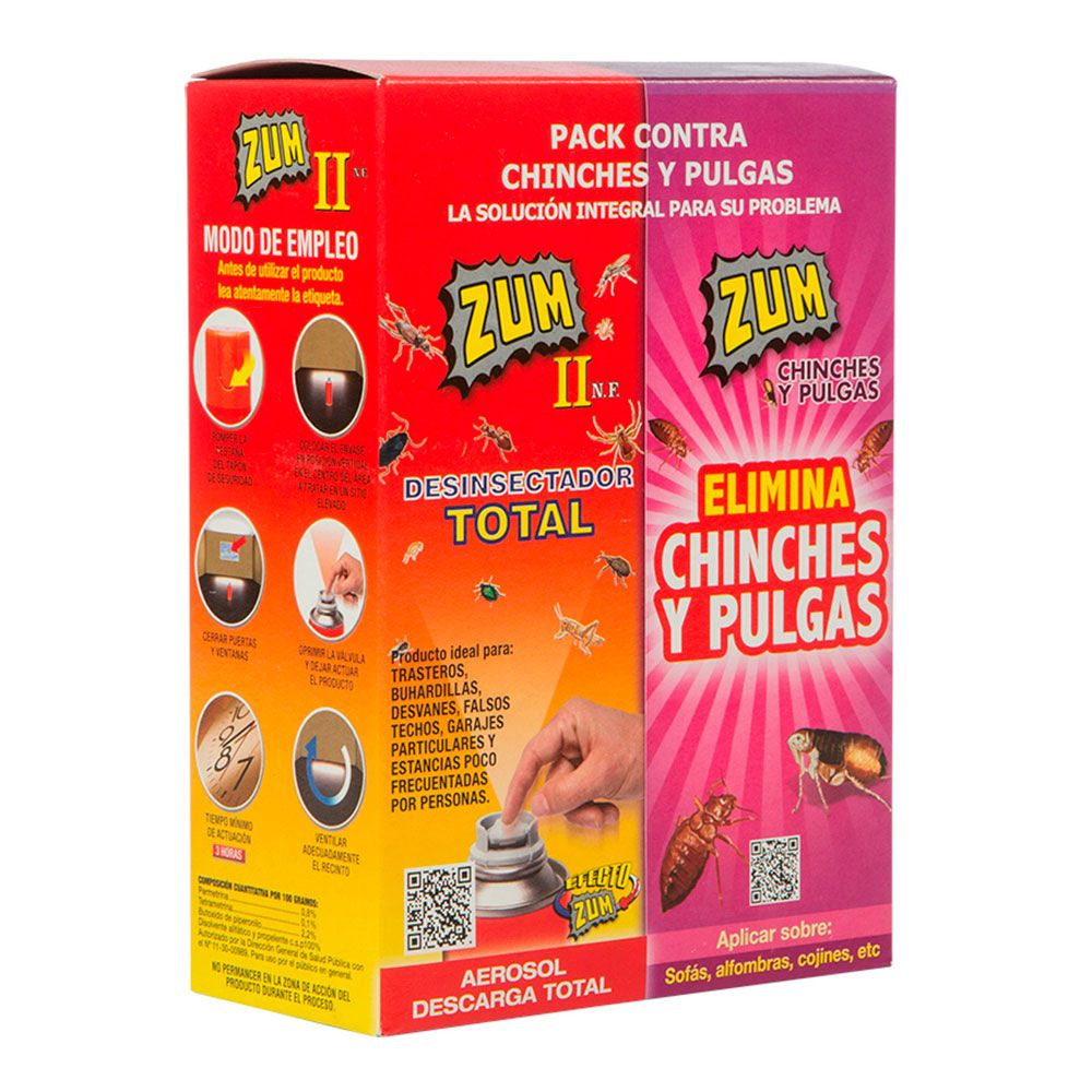 Insecticidas de descarga total para chinches y pulgas, 150 + 150 ml