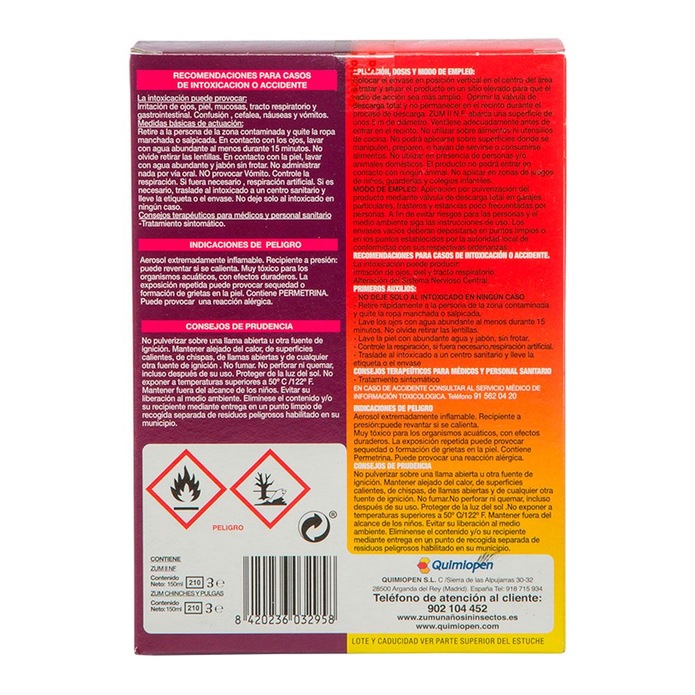 Insecticidas de descarga total para chinches y pulgas, 150 + 150 ml